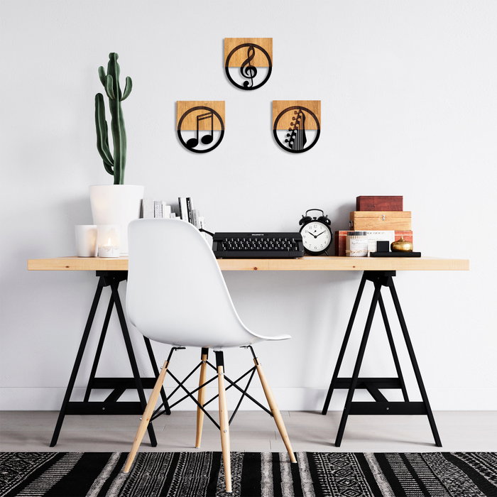 Wallity Just Music - 334 Accesorio Decorativo de Pared Negro y Nogal Wallity Just Music - 334 Accesorio Decorativo de Pared Negro y Nogal